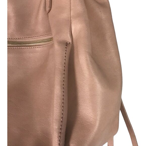 Urban Expressions Taupe Faux Leather Medium Zip Top Tote Purse Handbag Neutral - Picture 13 of 16